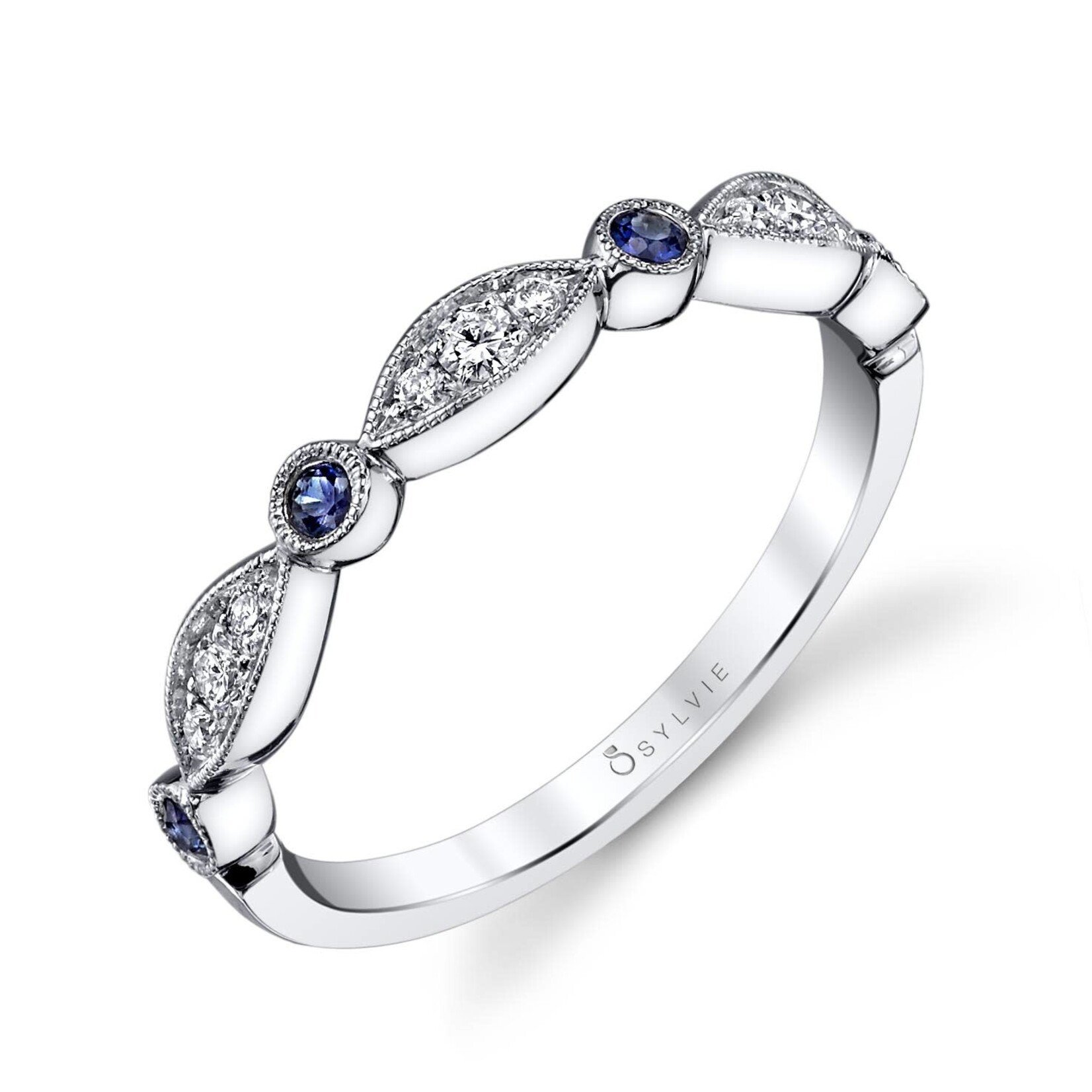 14k Diamond & Sapphire Band