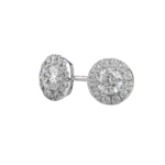 14k White Gold Halo Diamond Studs - 0.33 CTW