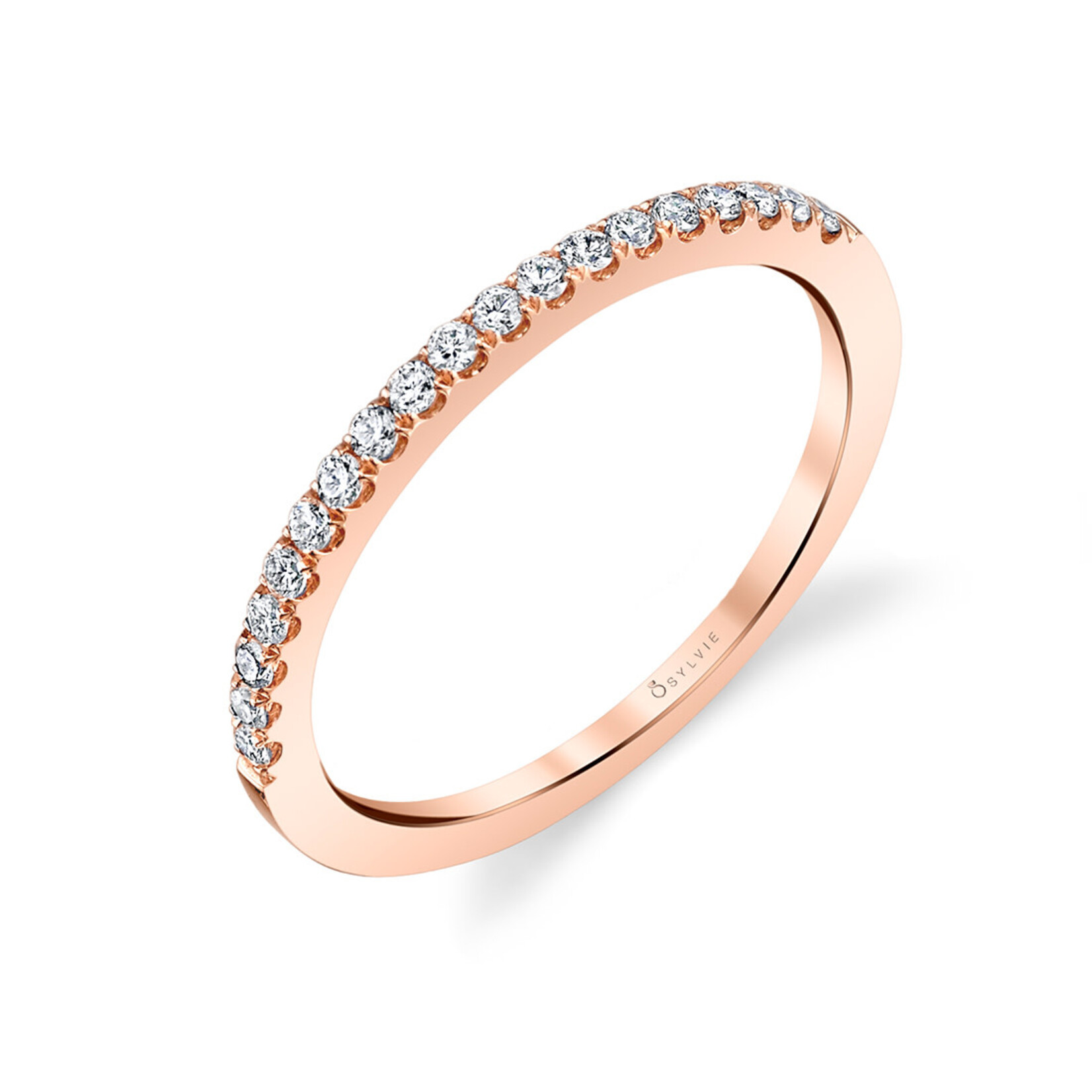 14k Rose Gold Diamond Band