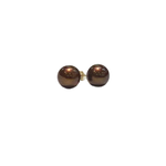 14k Yellow Gold 9mm-10mm Brown Pearl Studs