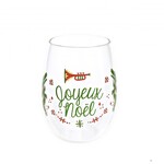 Joyeux Noel Stemless Wine Glass