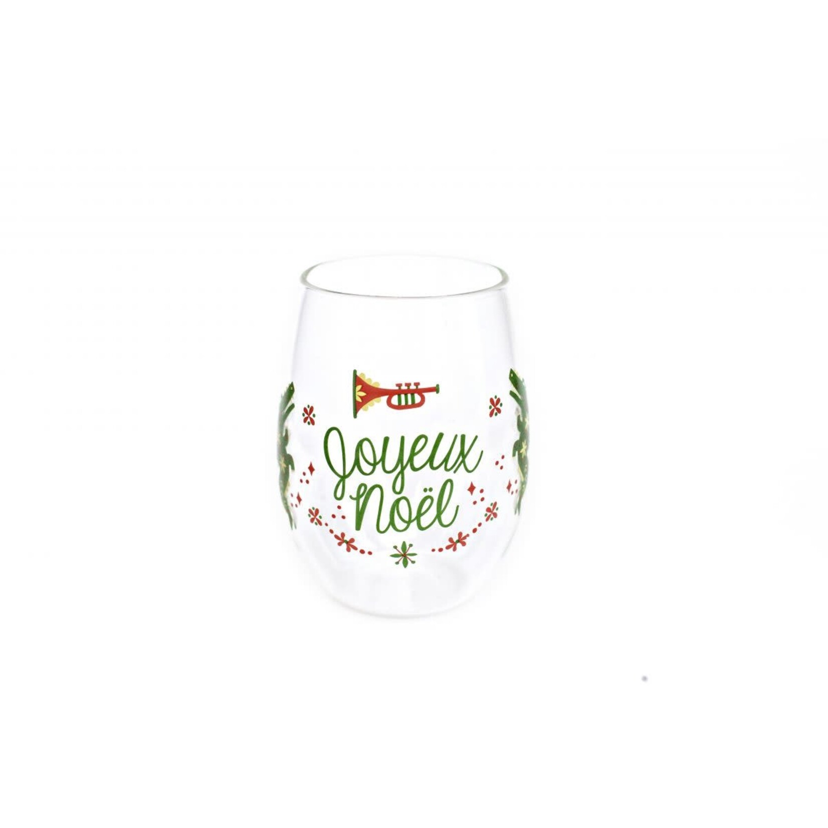 Joyeux Noel Stemless Wine Glass
