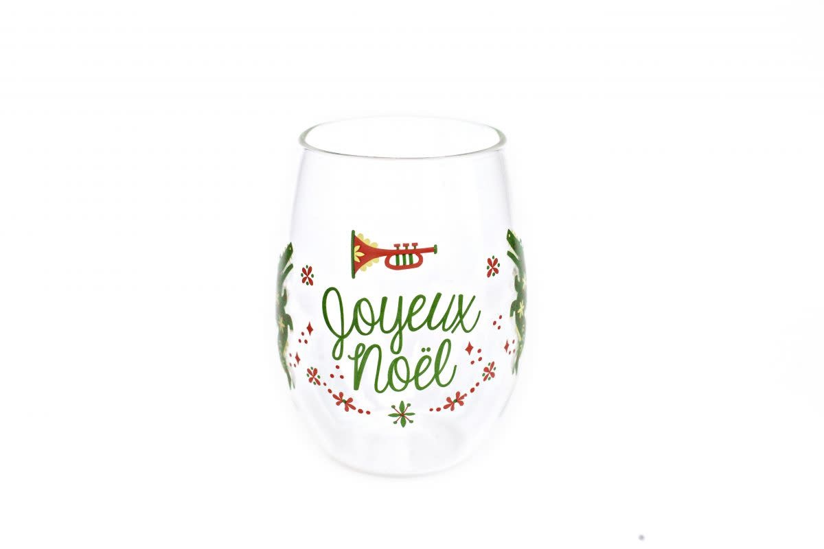 Joyeux Noel Stemless Wine Glass