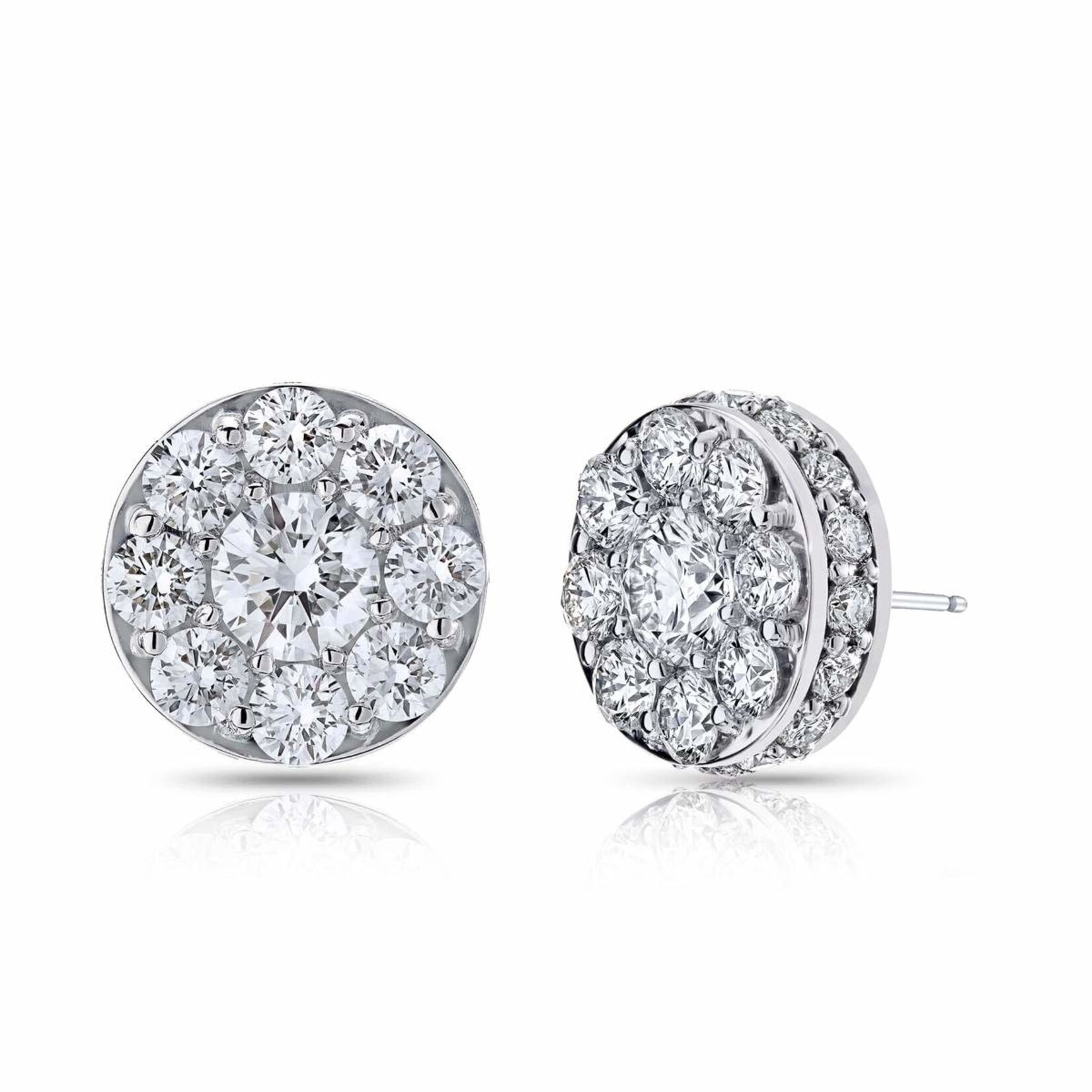 18k White Gold Diamond Illusion Stud Earrings