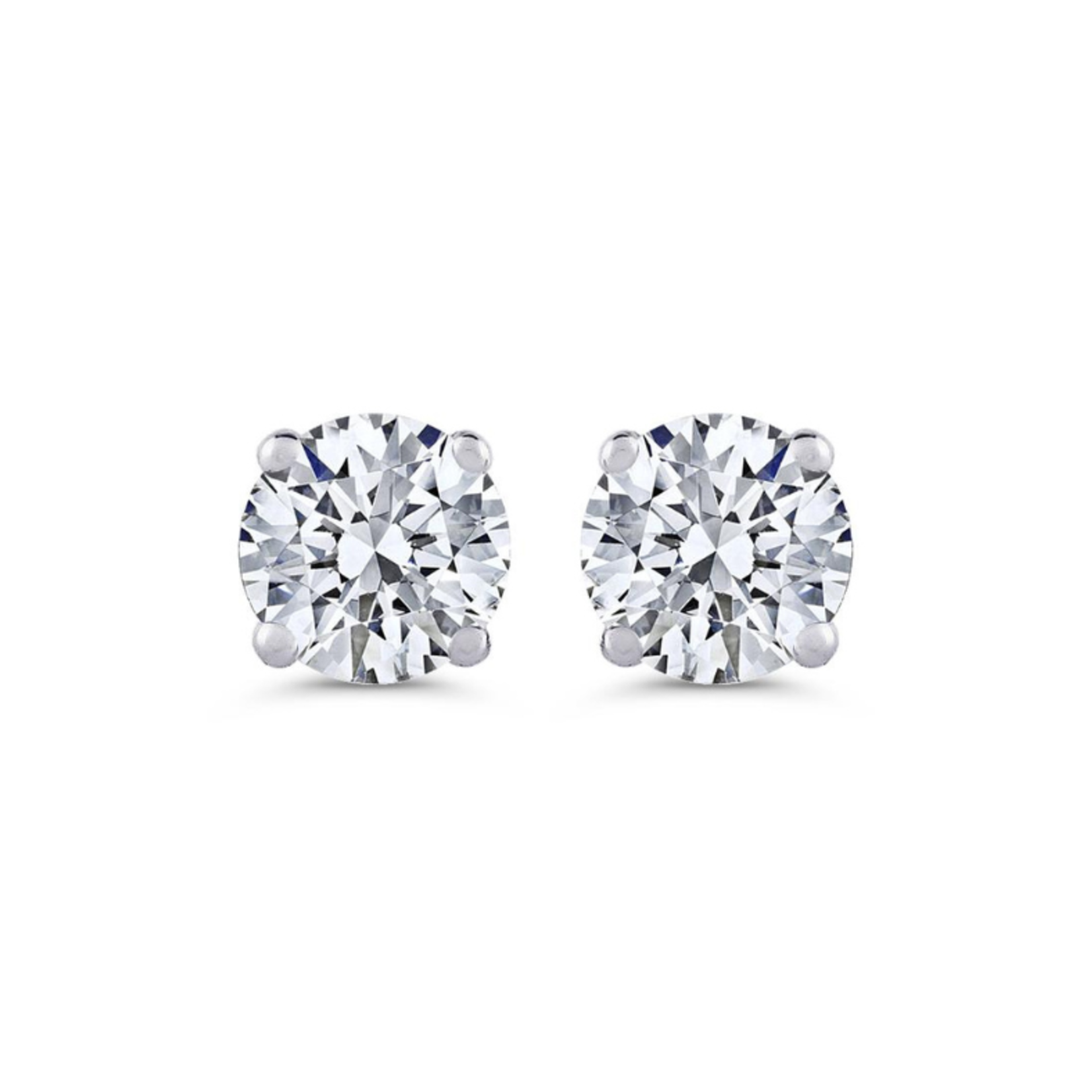 14k White Gold Diamond Stud Earrings - 1.50ctw