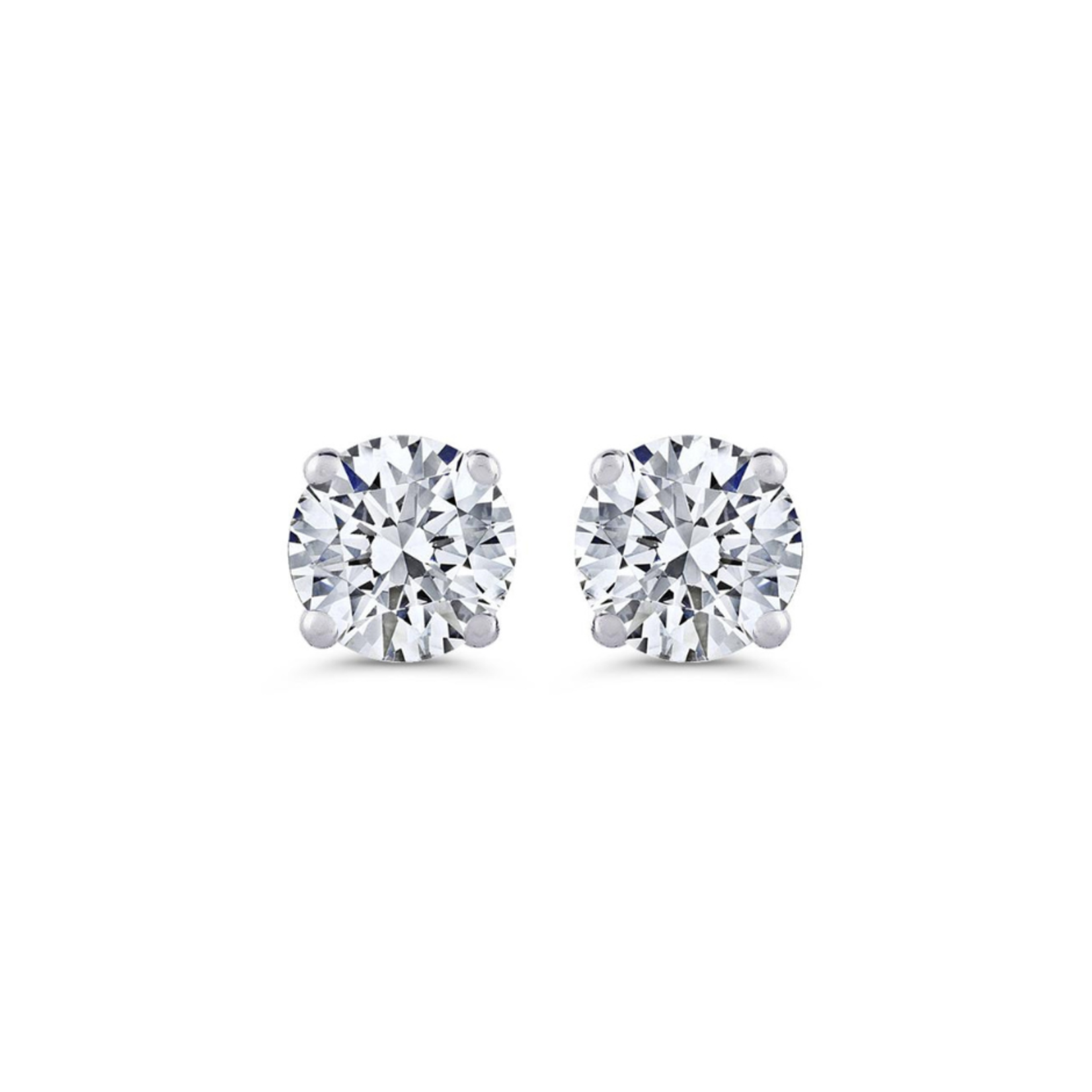 14k White Gold Diamond Stud Earrings - 1.50ctw