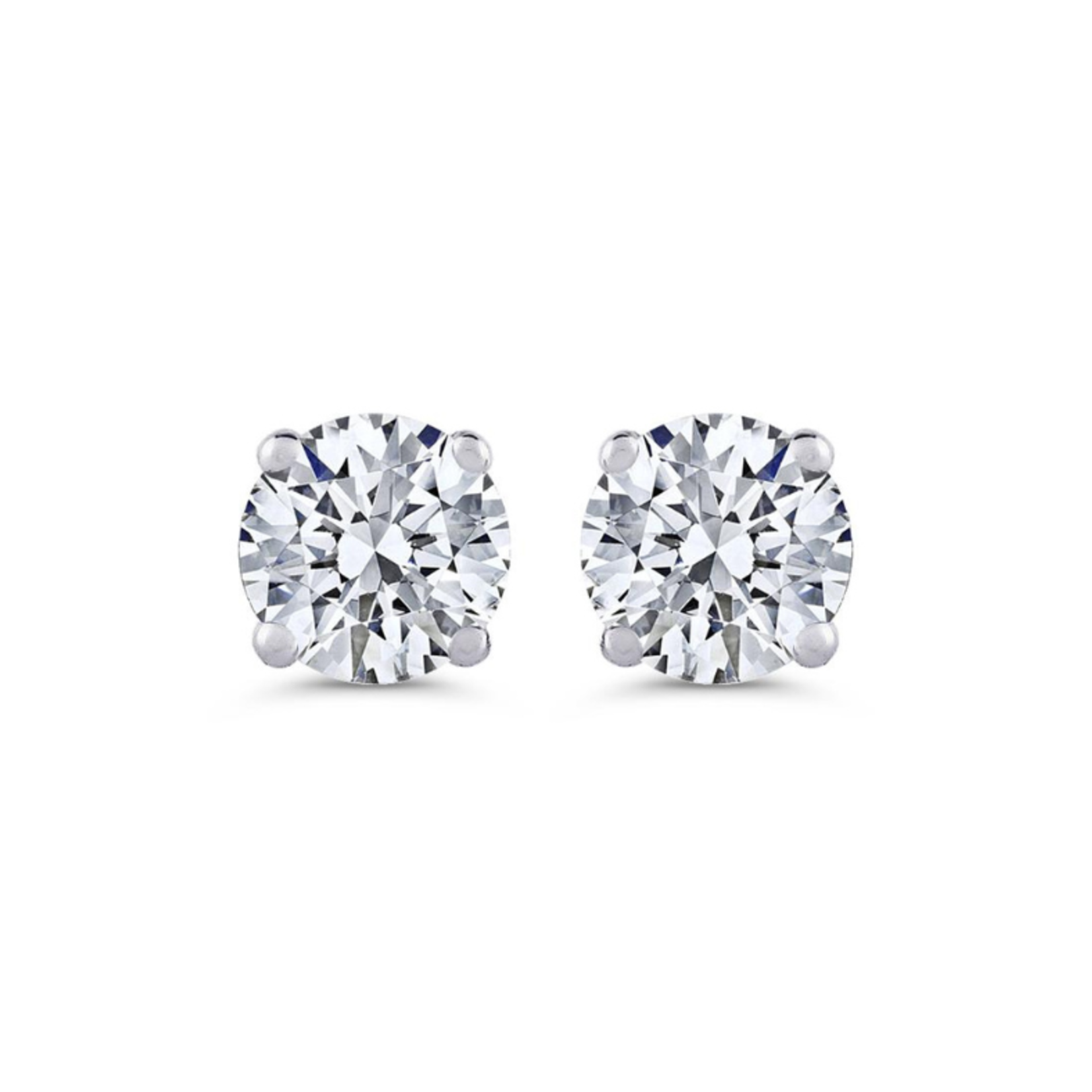 14k White Gold Diamond Stud Earrings - 0.75ctw