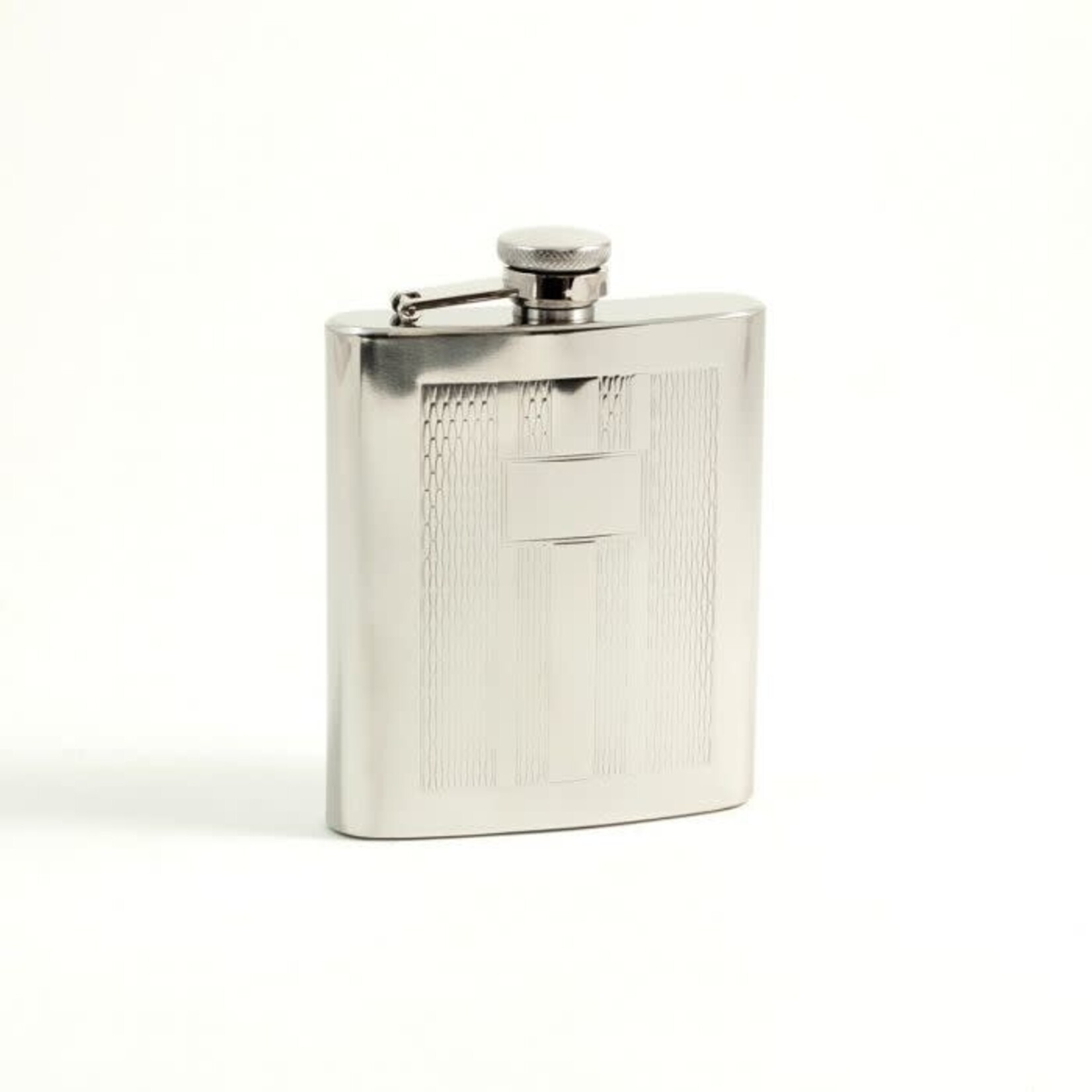 7 oz. Stainless Steel Mirror Finish Weave Design Flask