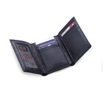 Tri Fold Black Leather Wallet