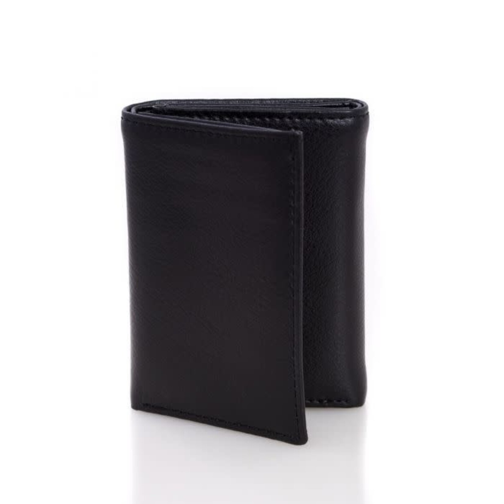 Tri Fold Black Leather Wallet