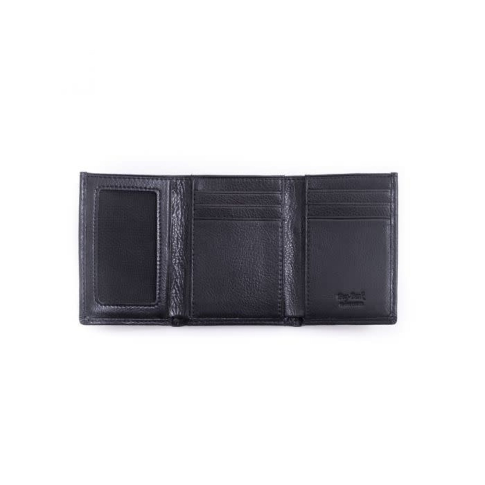 Tri Fold Black Leather Wallet
