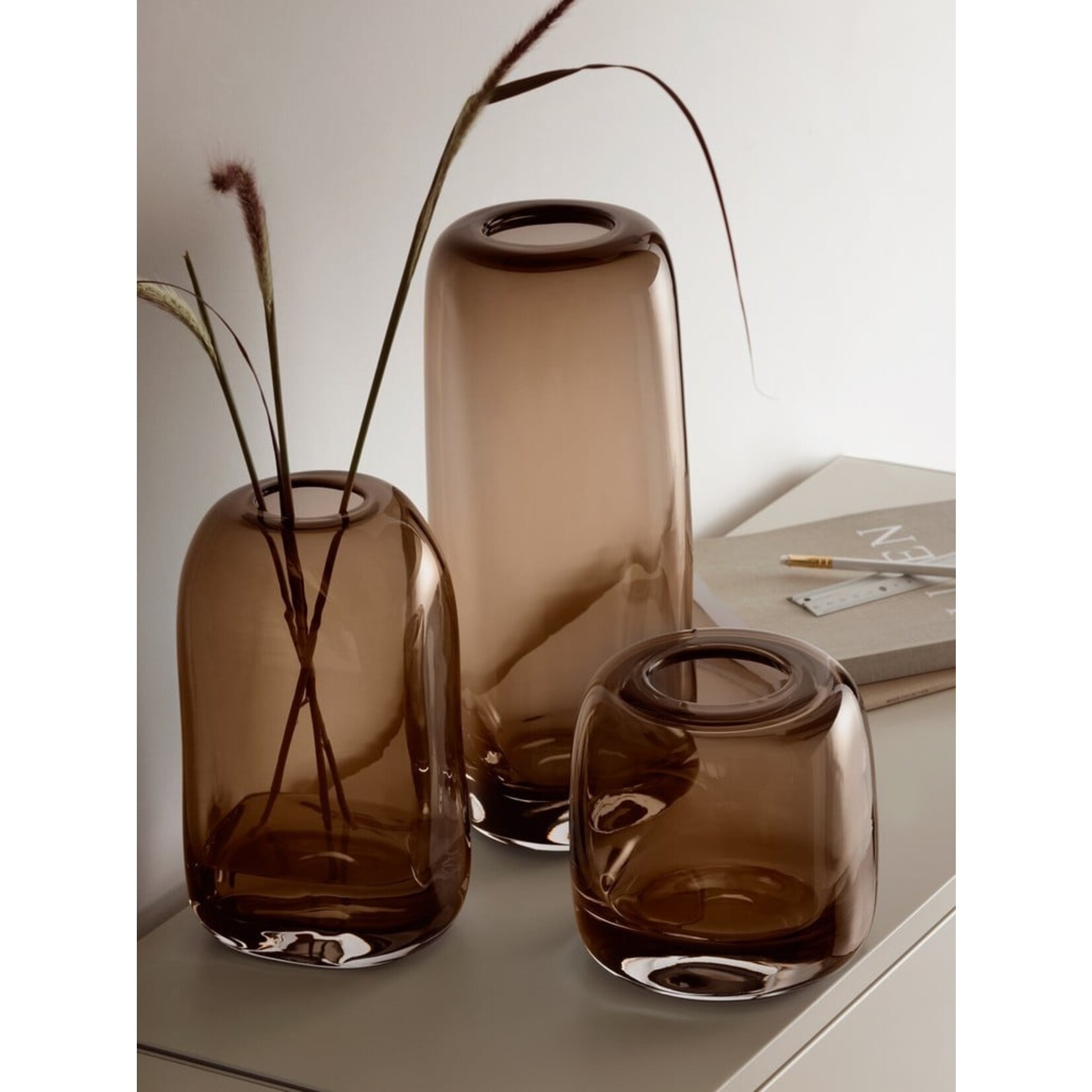 Metallic Mushroom Brown Melt Vase