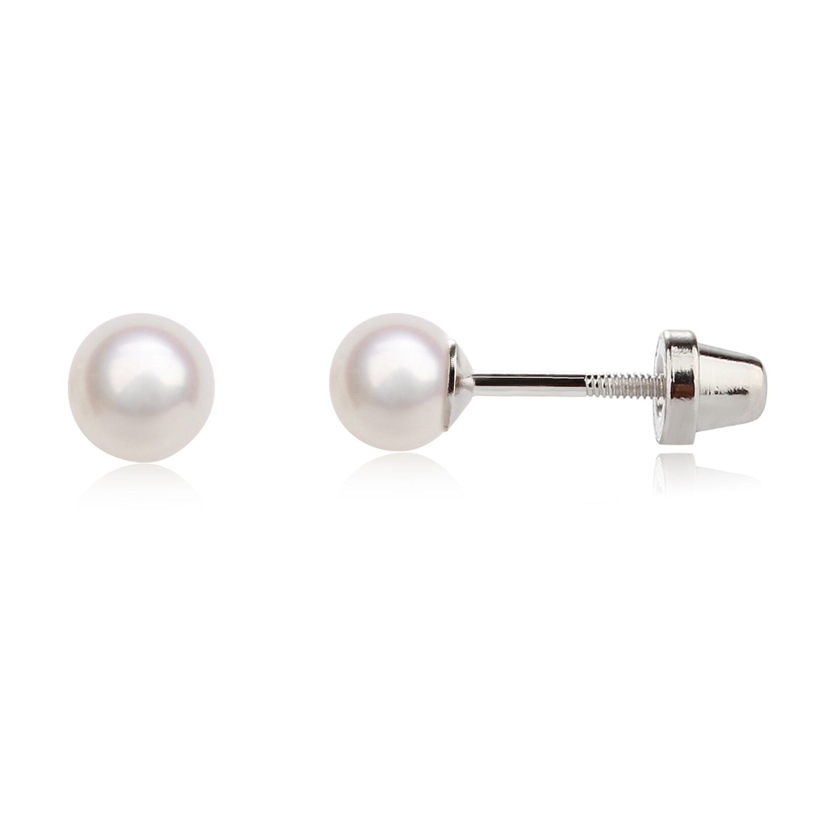 Sterling Silver Children's White Freshwater Pearl Earrings