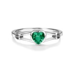 Sterling Silver Heart Birthstone Ring - May