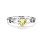 Sterling Silver Heart Birthstone Ring - November