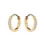 14K Gold-Plated Huggie Hoop Earrings with CZs