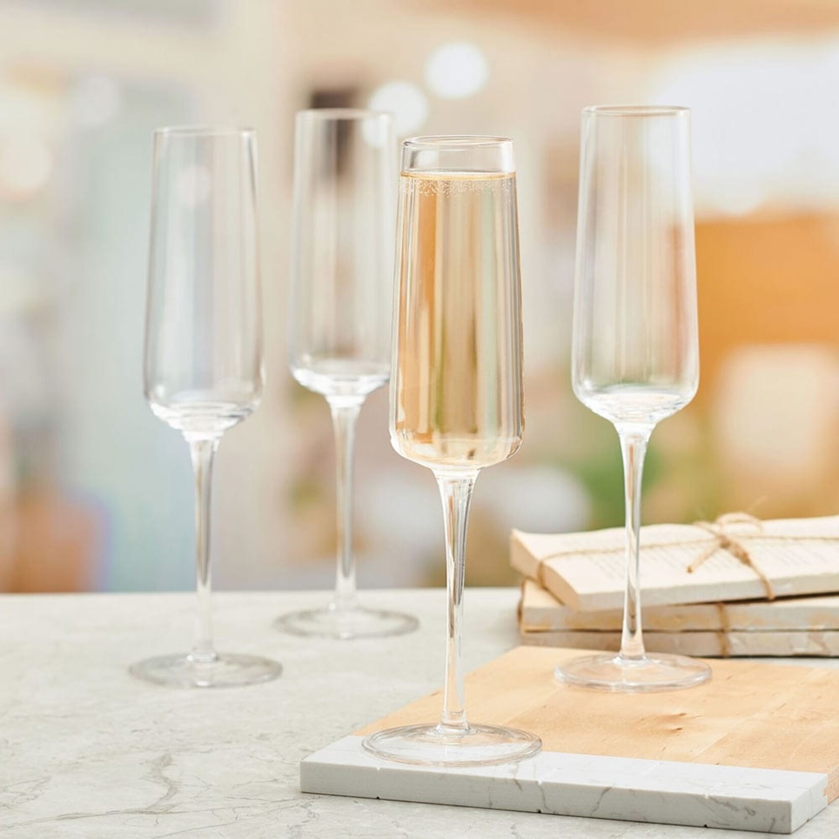 Cora Champagne Flute Glasses - Set of 4