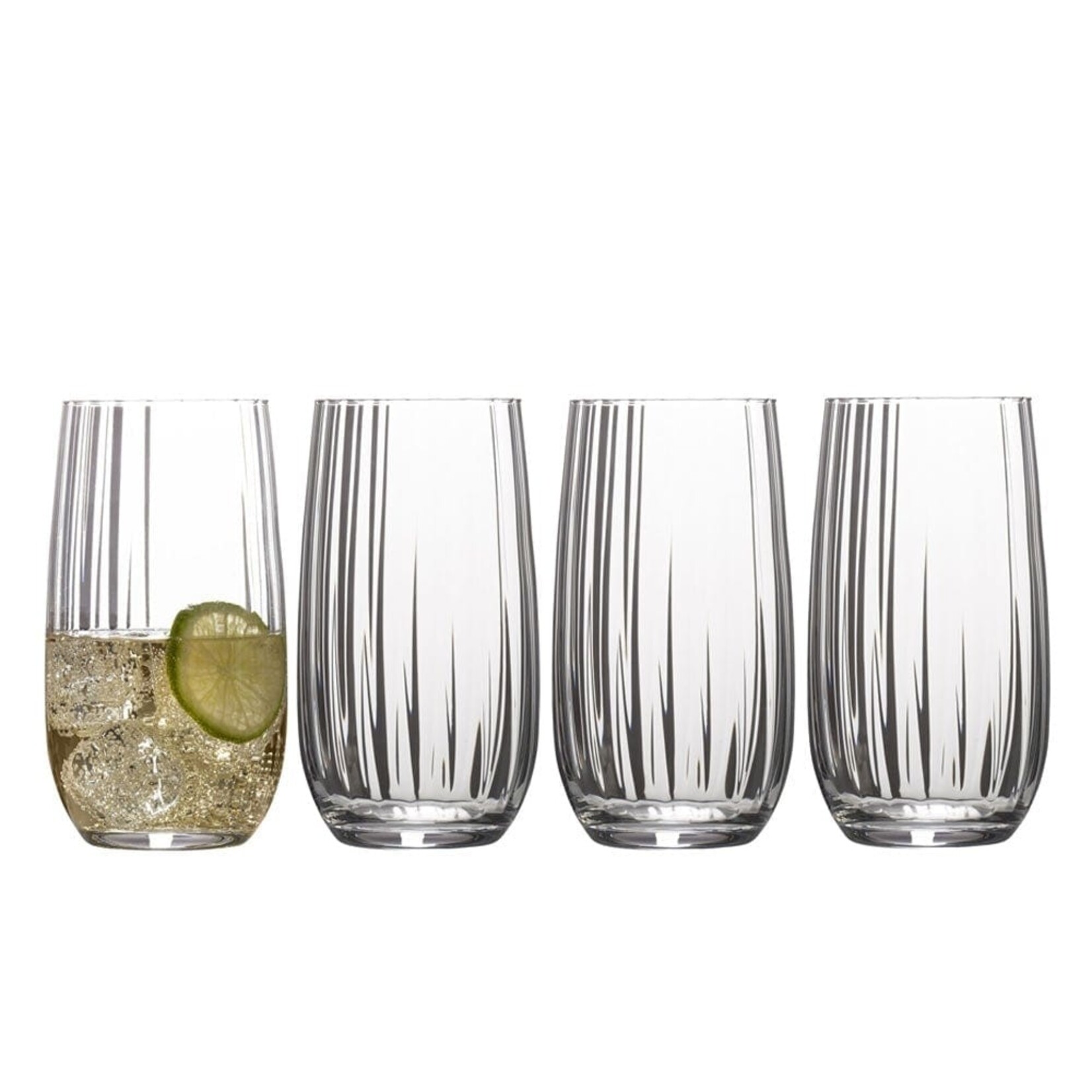 Gail Optic Highball Glasses - Set of 4