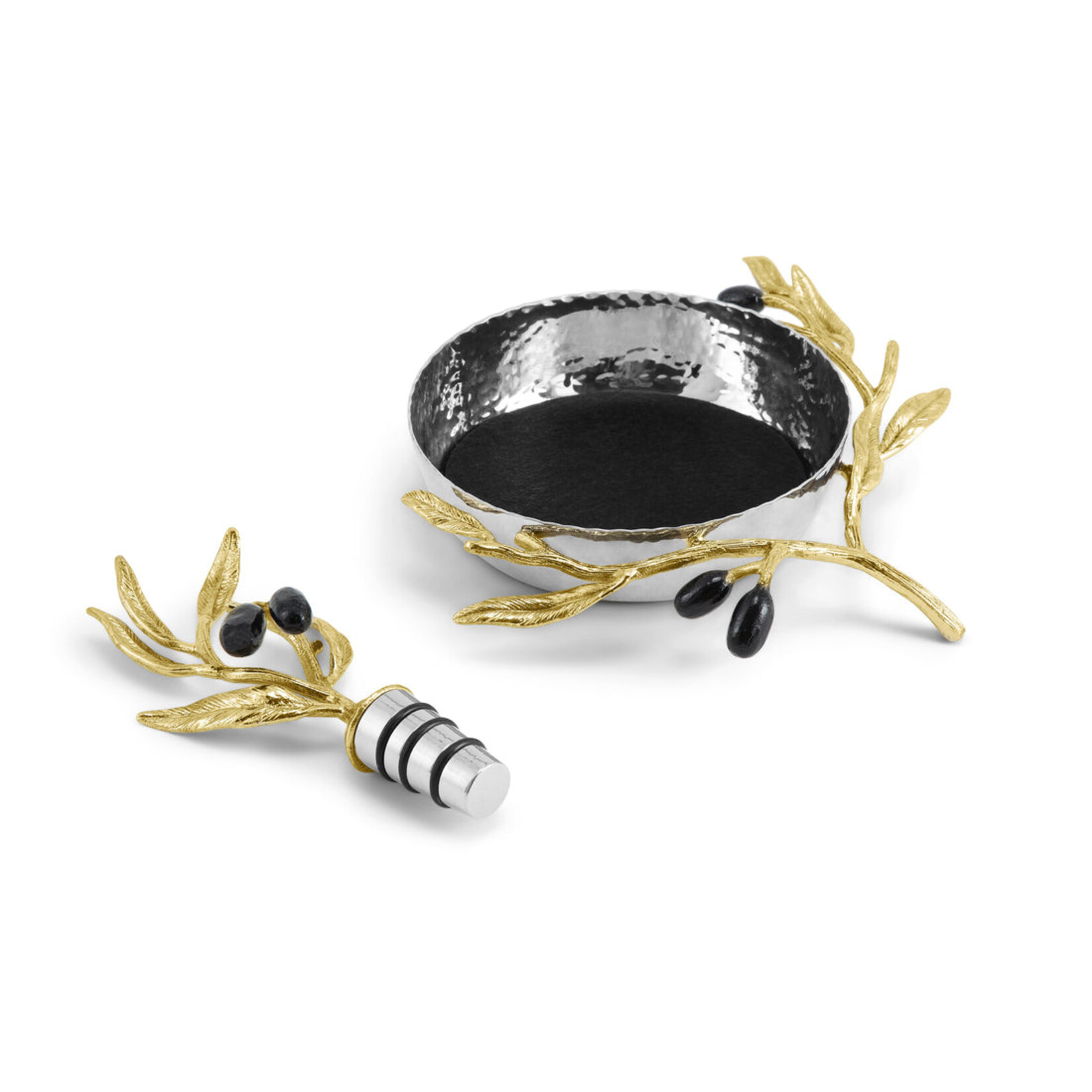Olive Branch Wine Coaster and Stopper Set
