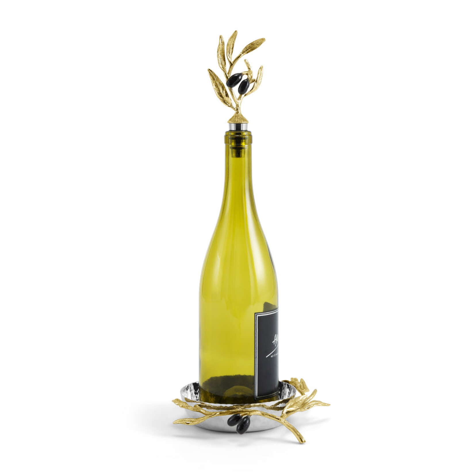 Olive Branch Wine Coaster and Stopper Set
