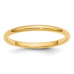 10k Yellow Gold 2mm Half Round Wedding Band Size 6