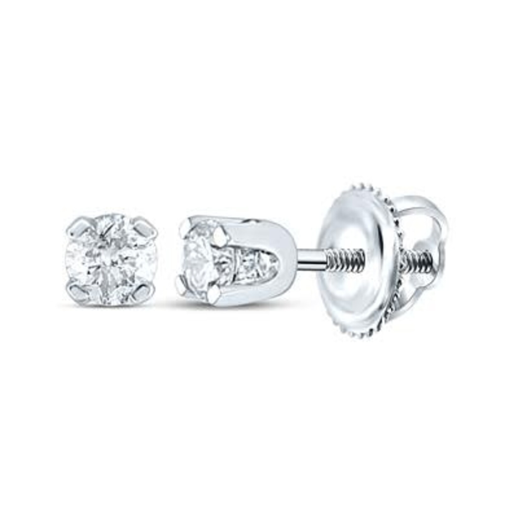 14k White Gold Diamond Studs - 0.10ctw