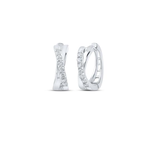 10k White Gold Diamond Hoop