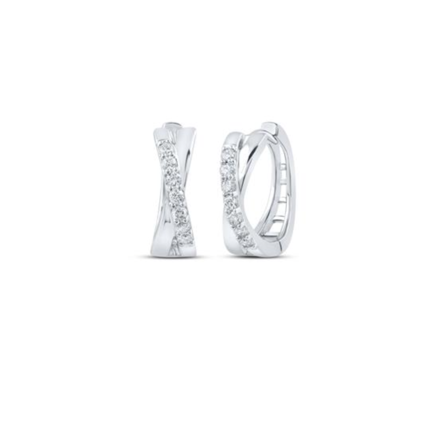 10k White Gold Diamond Hoop