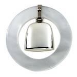 Sterling Teething Ring/Rattle - White