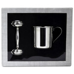 Pewter Baby Cup & Rattle Gift Set