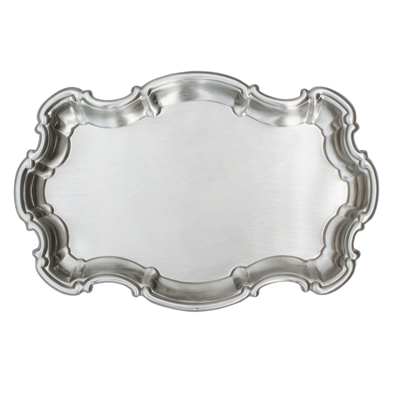Pewter Satin Finish Chippendale Edged Tray - 9 in