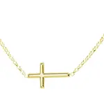 14K Gold-Plated Children's Horizontal Cross Necklace