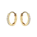 14K Gold-Plated Huggie Hoop Earrings with CZs
