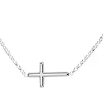 Sterling Silver Children's Horizontal Cross Necklace