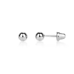 Silver Ball Screw Back Earrings