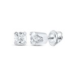 14K White Gold Diamond Screw Back Earrings