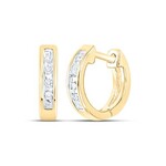 10k Yellow Gold Diamond Huggie Earrings
