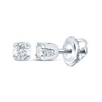 14K White Gold Screw Back Earrings