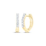 10K Yellow Gold Diamond Hoop Earrings