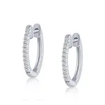 10K White Gold Diamond Hoop Earrings