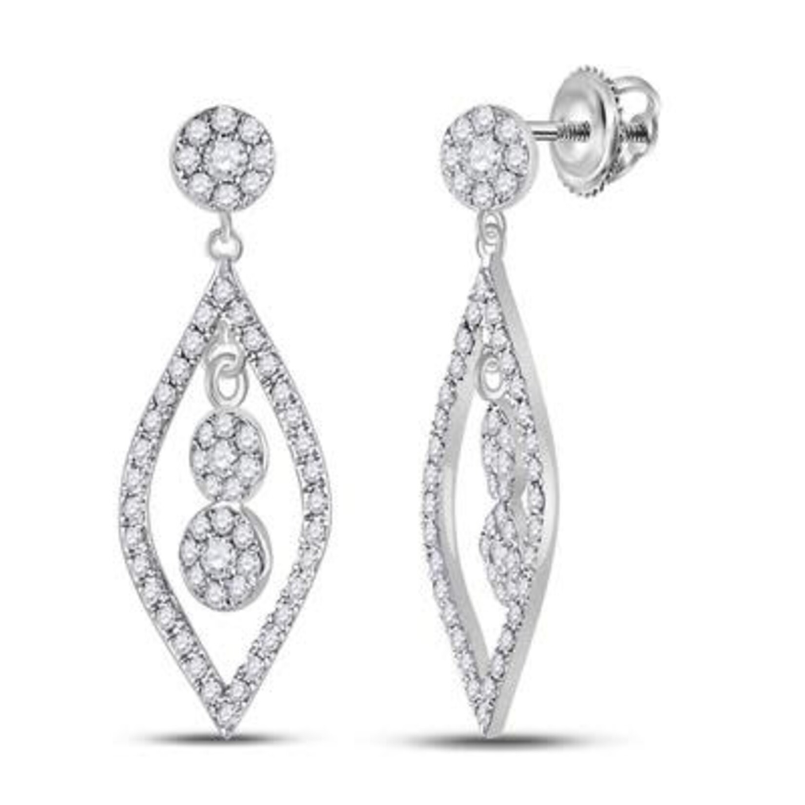 10K White Gold  Diamond Earrings