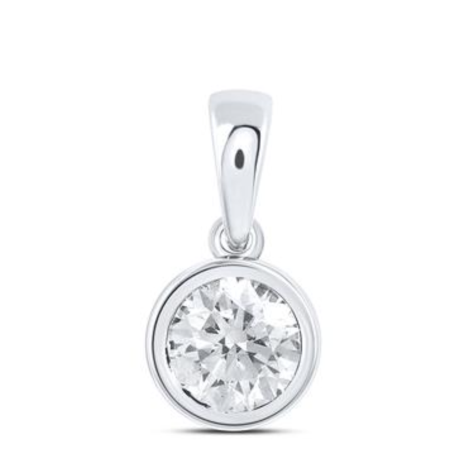 14K White Gold Diamond Pendant