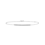 10k White Gold Diamond Bar Bracelet