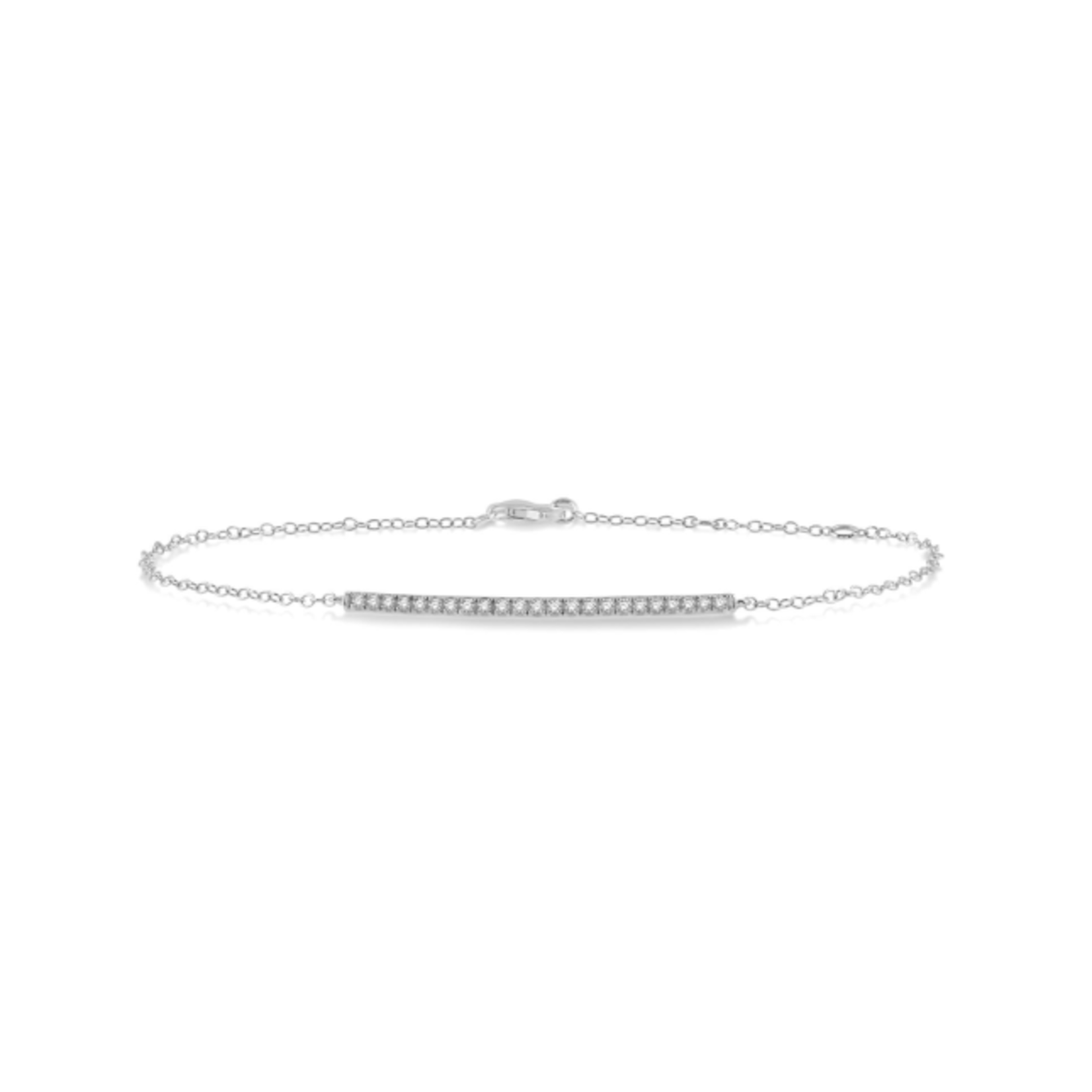 10k White Gold Diamond Bar Bracelet