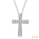 Sterling Silver Diamond Cross Pendant with Chain