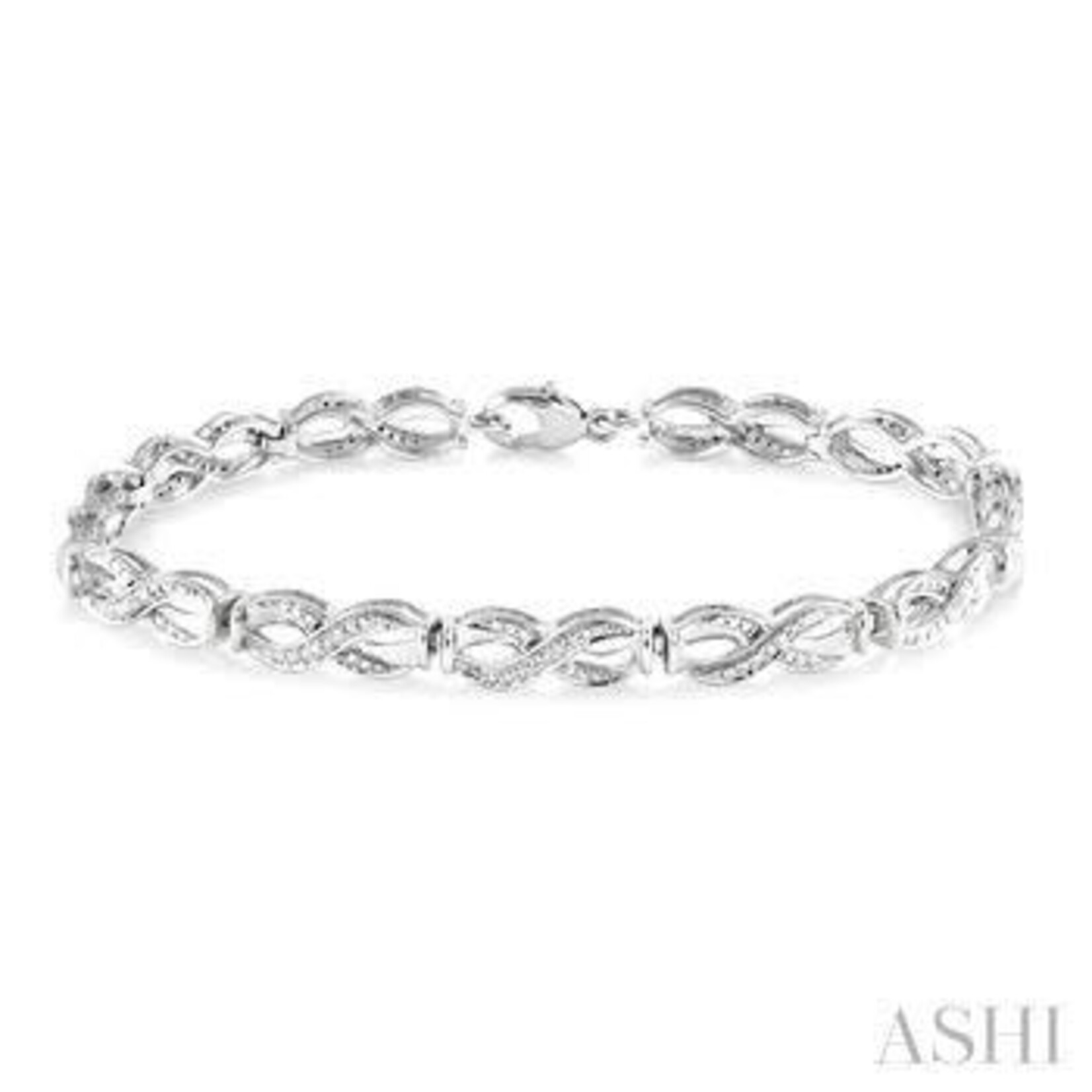 Sterling Silver Swirl Diamond Bracelet