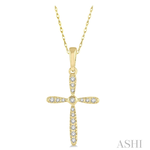 10k Yellow Gold Diamond Cross with Chain