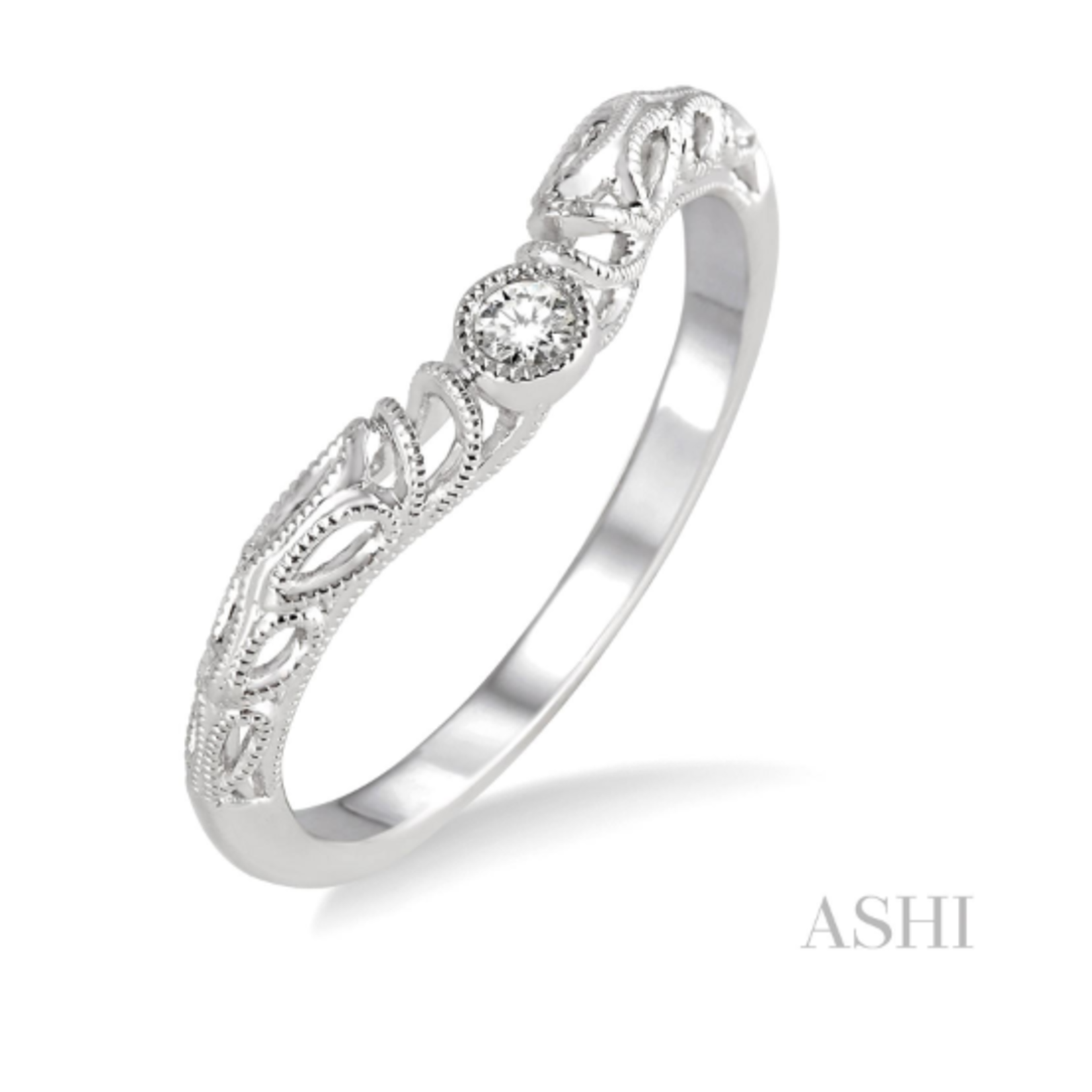 14k White Gold Wedding Band