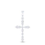 10K White Gold Diamond Cross Pendant