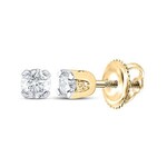 10K Yellow Gold Round Diamond Studs